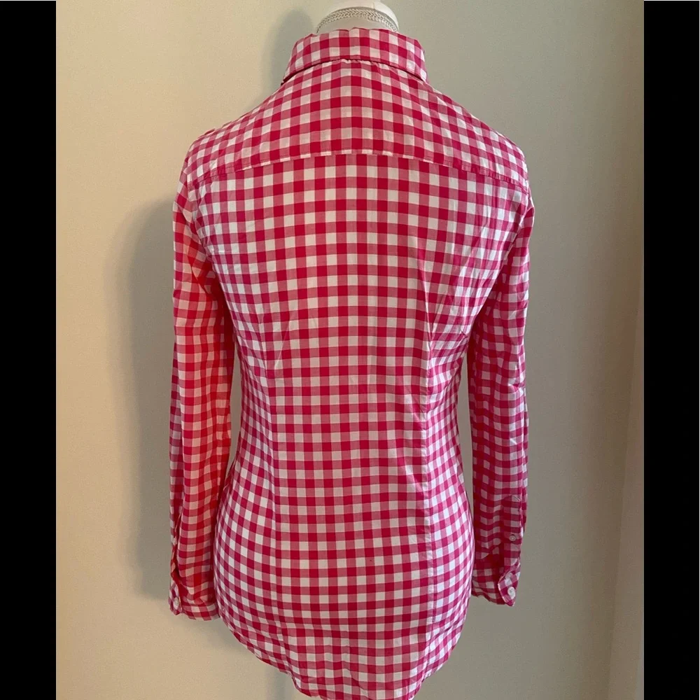 💕BNWT Cute Pink/White Gingham Print Shirt - Picture 4 of 8